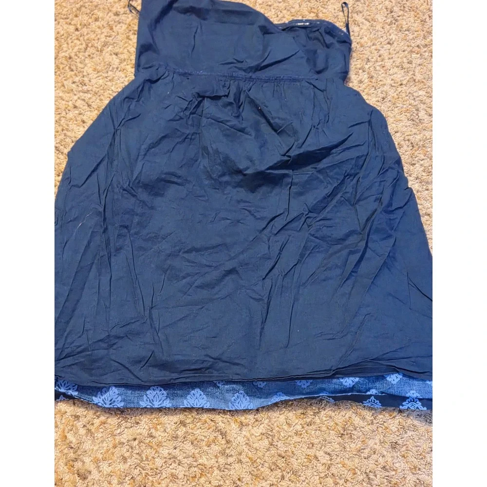 Old Navy Strapless Floral Print Dress Women's Size 14‎ Blue Side Zip